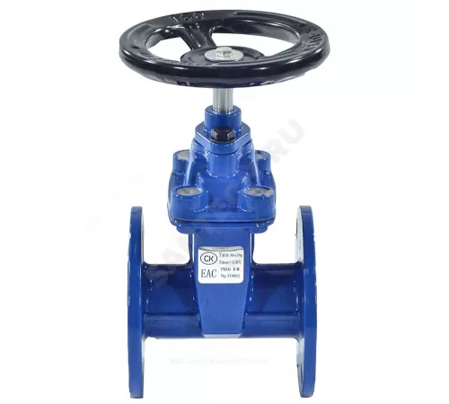 Задвижка чугун 30ч39р аналог МЗВ обрезиненный клин EPDM гайка чугун, шток сталь Ду 100 Ру16 фл RMCX