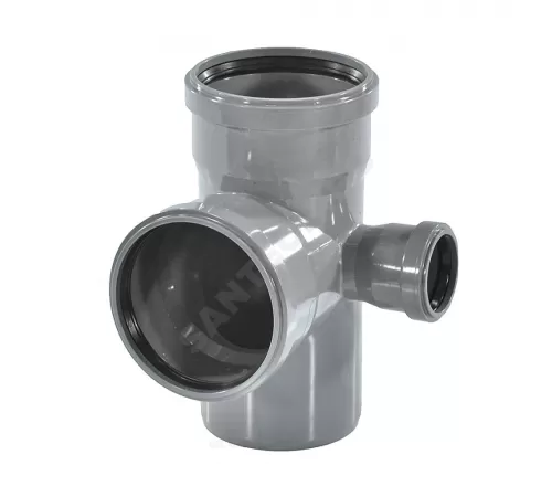 Крестовина НПВХ 2-плоскостная серая Дн 110х110х50х87гр б/нап левая в/к ТУ 6-49-33-92 Агригазполимер