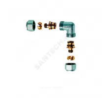 Угольник для МП труб латунь хром обжим Дн 15 Far FC 5361 12 58190