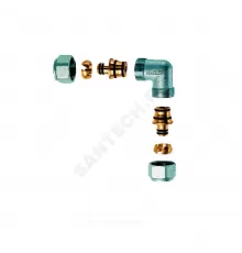 Угольник для МП труб латунь хром обжим Дн 15 Far FC 5361 12 58190