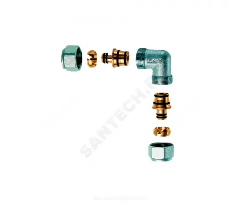 Угольник для МП труб латунь хром обжим Дн 15 Far FC 5361 12 58190