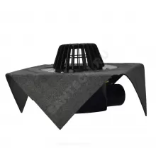 Воронка кровельная HL64.1H с горизонтальным выпуском PP Дн 75/110 с листвоуловителем, электрообогревом, теплоизоляцией, гидроизоляционным полимербитумным полотном 500мм HL HL64.1H