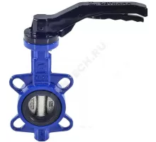 Затвор дисковый поворотный чугун 497B Ду 50 Ру16 межфл с рукояткой диск чугун манжета EPDM Zetkama 497B050C67