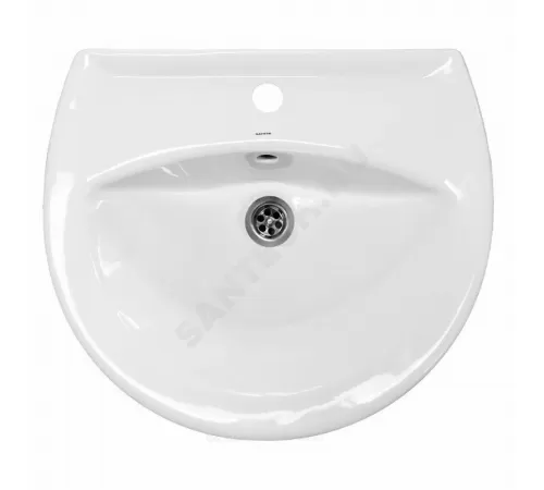Умывальник подвесной Аттика 48 1 отверстие под смеситель по центру белый Sanita WB.PD/Attica/48-C/WHT.G/S1