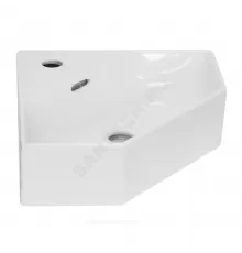 Умывальник угловой подвесной Line 50 1 отверстие под смеситель по центру белый Sanita Luxe LIN35SLWB01