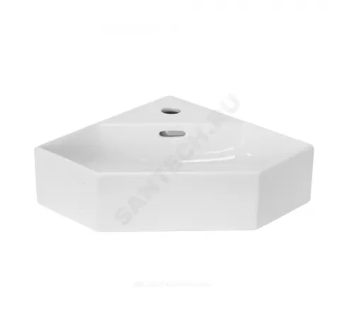 Умывальник угловой подвесной Line 50 1 отверстие под смеситель по центру белый Sanita Luxe LIN35SLWB01