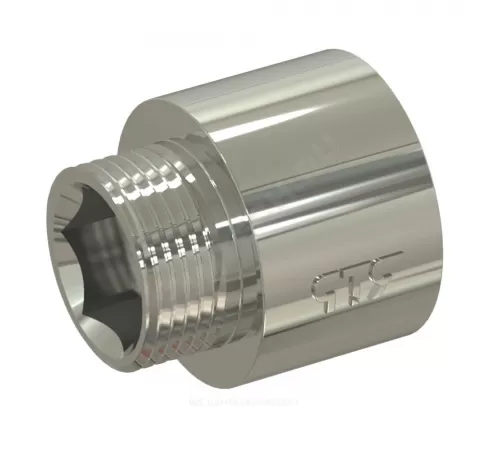 Переход латунь никель Ду 15х15 (1/2"х1/2") под звездочку ВР/НР RTP (РосТурПласт) 33626