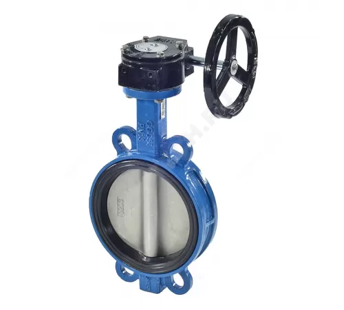 Затвор дисковый поворотный чугун Ду 150 Ру10/16 межфл с редуктором диск нерж манжета EPDM EURO Benarmo