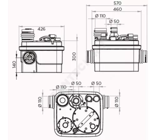 Установка канализационная SANICUBIC 1 IP67 SFA