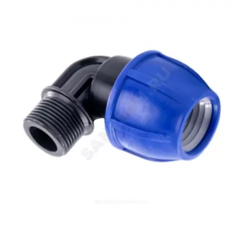 Отвод компрессионный ПЭ Дн 25х1"х90гр НР Ру16 RTP (РосТурПласт) 14700