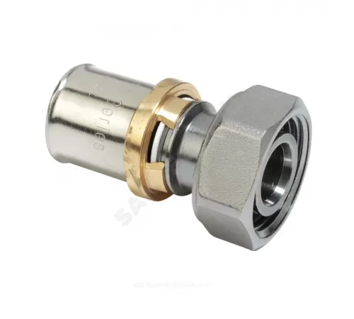 Соединитель для МП/PE-X труб латунь пресс Дн 20х3/4" под евроконус с накидной гайкой RM179E Giacomini RM179X106