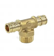 Тройник для PE-X труб радиальный латунь Дн 25х3/4"х25 НР РОС