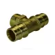Тройник для PE-X труб радиальный латунь Дн 20х1/2"х20 НР РОС