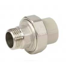 Муфта PP-R комбинированная разъемная серая Дн 20х1" НР VALFEX 10156125Г