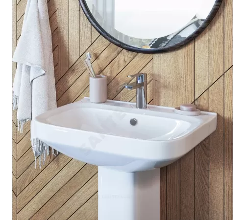 Умывальник подвесной NEXT 60 1 отверстие под смеситель по центру белый Sanita Luxe WB.PD/Next/60-C/WHT.G/S1