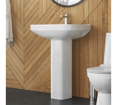 Умывальник подвесной NEXT 60 1 отверстие под смеситель по центру белый Sanita Luxe WB.PD/Next/60-C/WHT.G/S1