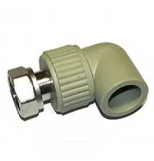 Угольник PP-R комбинированный серый Дн 25х3/4" с накидной гайкой для PP-R RTP (РосТурПласт) 15831