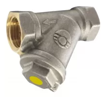 Фильтр сетчатый Y-образный латунь никель газ Ду 20 Ру25 3/4" ВР 46Б5фт под пломбу VALFEX VF.193.LN0.034