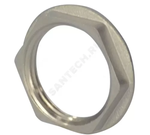 Контргайка латунь никель реборда Ду 15 (1/2") ВР SantechSystems