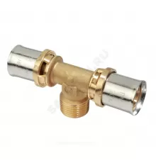 Тройник для МП/PE-X труб латунь пресс Дн 32х1"х32 НР RM153 Giacomini RM153Y059
