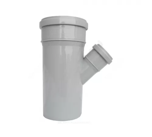 Тройник PP-H серый Дн 40х40х45гр б/нап в/к RTP (РосТурПласт) 36381