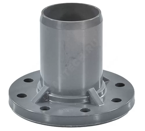 Патрубок НПВХ SDR26 Дн 160х150 Ру10 серый напорный гладкий фланец НПВХ Aquaviva AQV106160 .