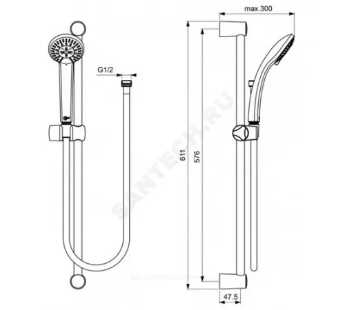 Промо-комплект для ванны с душем ALPHA Ideal Standard BD004AA
