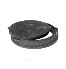 Люк полимер (средний) серый/черный круглый 760х630 h=110мм 60кН Сантехкомплект