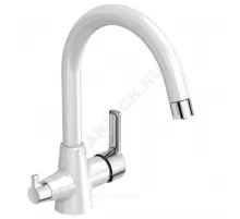 Смеситель для кухонной мойки ручка сбоку одноручный излив с каналом для питьевой воды UNO Vidima BA356OX