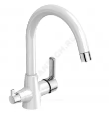 Смеситель для кухонной мойки ручка сбоку одноручный излив с каналом для питьевой воды UNO Vidima BA356OX