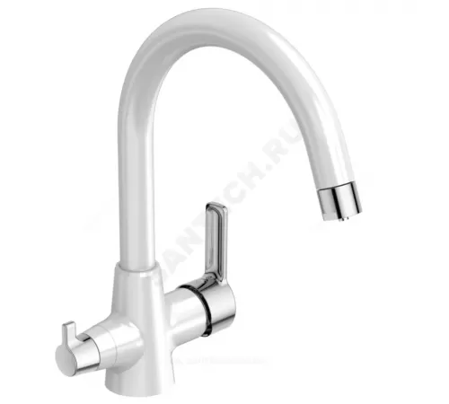 Смеситель для кухонной мойки ручка сбоку одноручный излив с каналом для питьевой воды UNO Vidima BA356OX