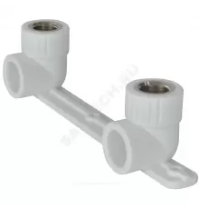 Планка PP-R монтажная белая Дн 20х1/2" Ру25 ВР под смеситель с водорозетками RTP (РосТурПласт) 10701