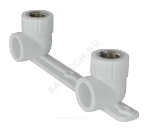 Планка PP-R монтажная белая Дн 25х1/2" Ру25 ВР под смеситель с водорозетками RTP (РосТурПласт) 10702