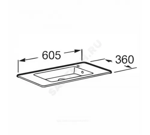 Умывальник мебельный Debba Unik 60 1 отверстие под смеситель по центру белый Roca 32799H00Y