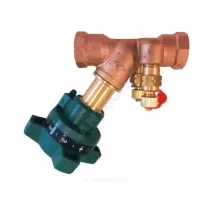 Клапан балансировочный ручной латунь RC2152 Ду 50 G2" Ру25 ВР с измерительными ниппелями Tecofi RC2152-0050