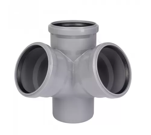 Крестовина PP-H 2-плоскостная серая HT HTED Дн 110х110х110х87гр б/нап в/к Ostendorf 115940