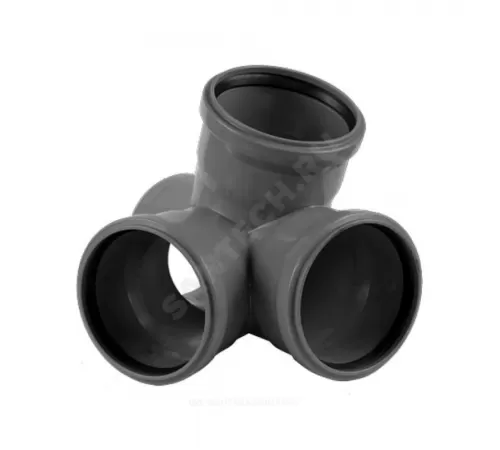 Крестовина PP-H 2-плоскостная серая HT HTED Дн 110х110х110х87гр б/нап в/к Ostendorf 115940