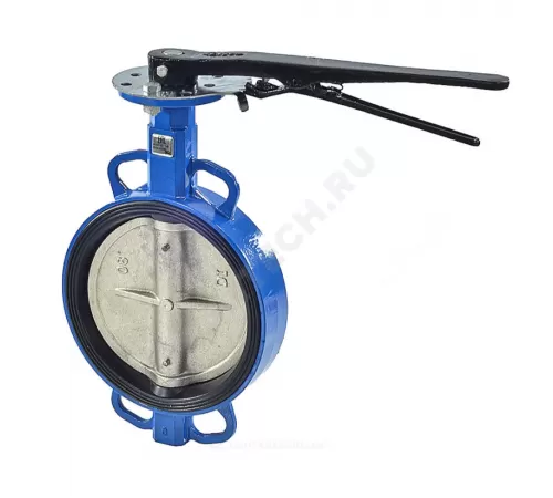 Затвор дисковый поворотный чугун Ду 65 Ру16 межфл с рукояткой диск чугун манжета EPDM RMCX