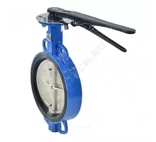 Затвор дисковый поворотный чугун Ду 65 Ру16 межфл с рукояткой диск чугун манжета EPDM RMCX