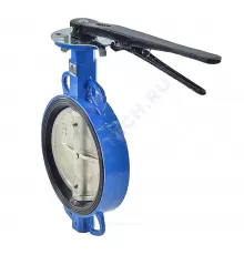 Затвор дисковый поворотный чугун Ду 80 Ру16 межфл с рукояткой диск чугун манжета EPDM RMCX