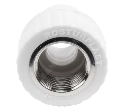 Муфта PP-R комбинированная белая Дн 25х3/4" ВР RTP (РосТурПласт) 10655