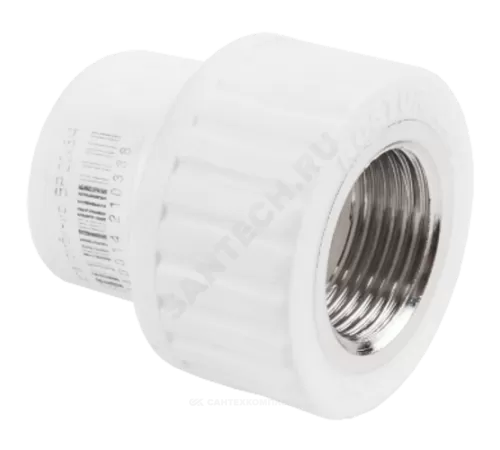 Муфта PP-R комбинированная белая Дн 25х3/4" ВР RTP (РосТурПласт) 10655