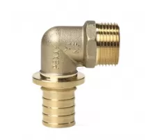 Угольник для PE-X труб аксиальный бронза Дн 20х1/2" НР RX+ Рехау 14563473001