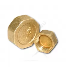 Заглушка латунь Ду 15 (1/2") с прокладкой ВР Цветлит ZW50024