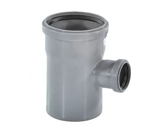 Тройник PP-H переходной серый Дн 50х40х87гр б/нап в/к VALFEX 24050040