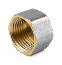 Заглушка латунь никель Ду 15 (1/2") ВР 9016 ГОСТ 32585-2013 Aquasfera 9016-01