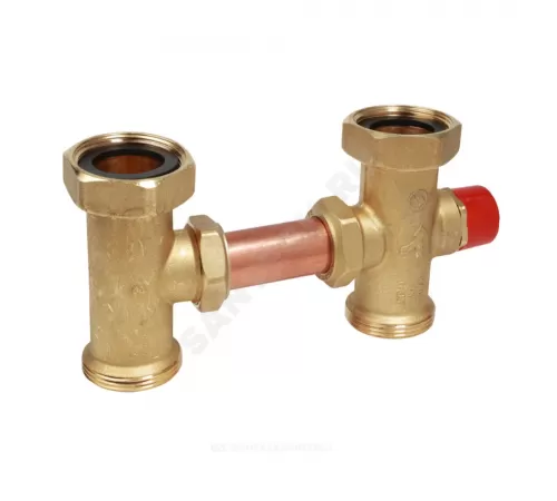 Клапан смесительный термостатический латунь R298 Ду 40 Ру10 1 1/2" ВР/НР Kvs=1.78м3/ч Tmax=90С с байпасом Giacomini R298Y027