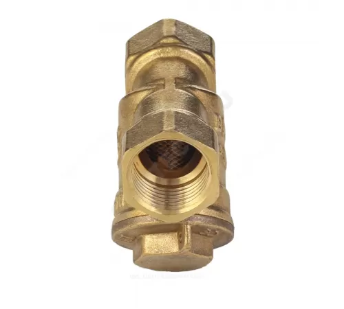 Фильтр сетчатый Y-образный латунь Ду 32 Ру20 1 1/4" ВР 4001 с отверстием под пломбу с пробкой Aquasfera 4001-04