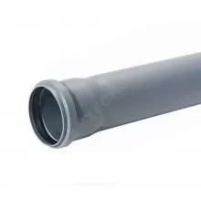 Труба PP-H с раструбом серая Эконом Дн 110х2,2 б/нап L=1,0м в/к Политэк 1101000т