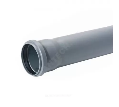 Труба PP-H с раструбом серая Эконом Дн 50х1,5 б/нап L=1,5м в/к Политэк 0501500т